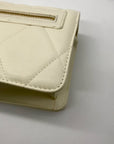 Valentino Orlandi White Quilted Vegan Leather Crossbody