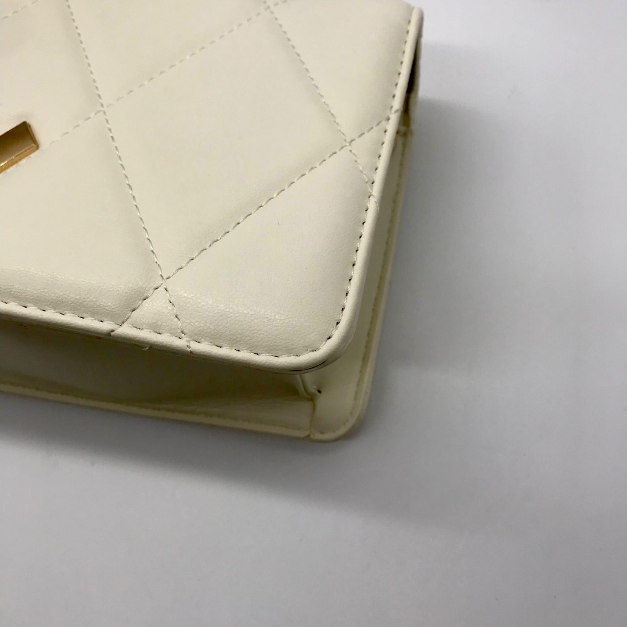 Valentino Orlandi White Quilted Vegan Leather Crossbody