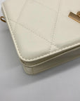 Valentino Orlandi White Quilted Vegan Leather Crossbody