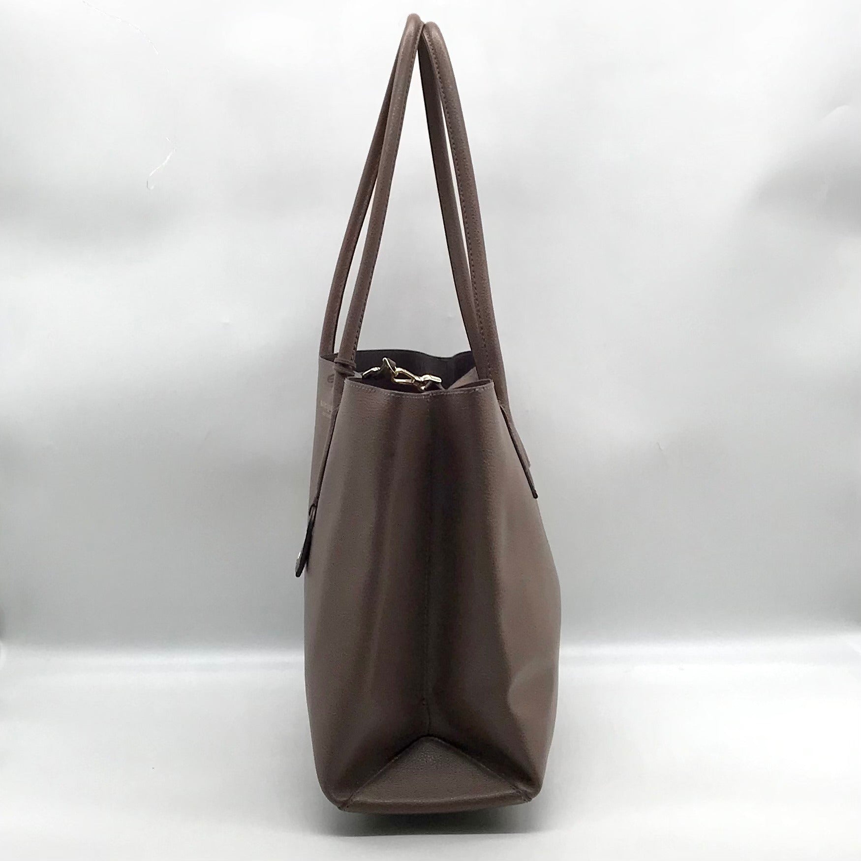 Kate Spade Taupe Pebbled Leather Zip Top Eva Tote Bag