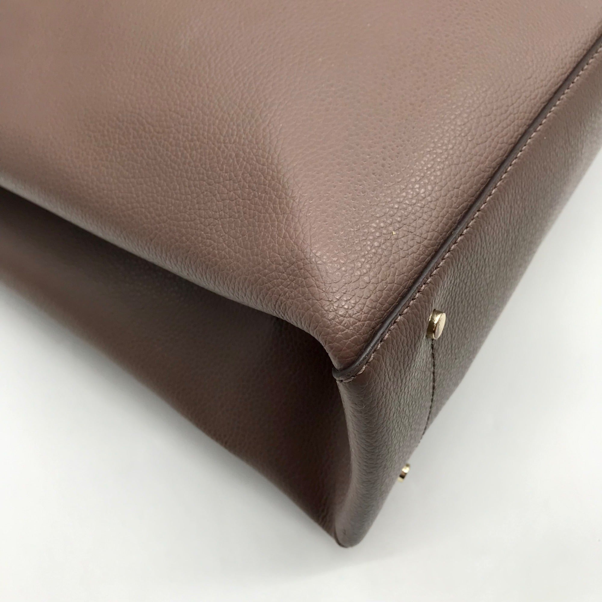 Kate Spade Taupe Pebbled Leather Zip Top Eva Tote Bag