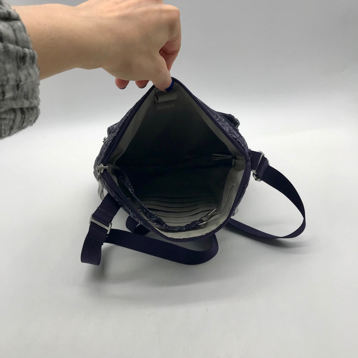 Baggallini Midnight Blossom Print Nylon Crossbody