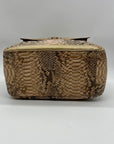 Elaine Turner Black and Beige Snakeskin Embossed Leather Tote