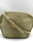 Salvatore Ferragamo Light Green Suede Fancini Shoulder Bag