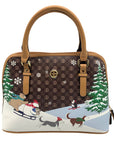 Giani Bernini Brown Bears On Ice Domed Satchel - NWT