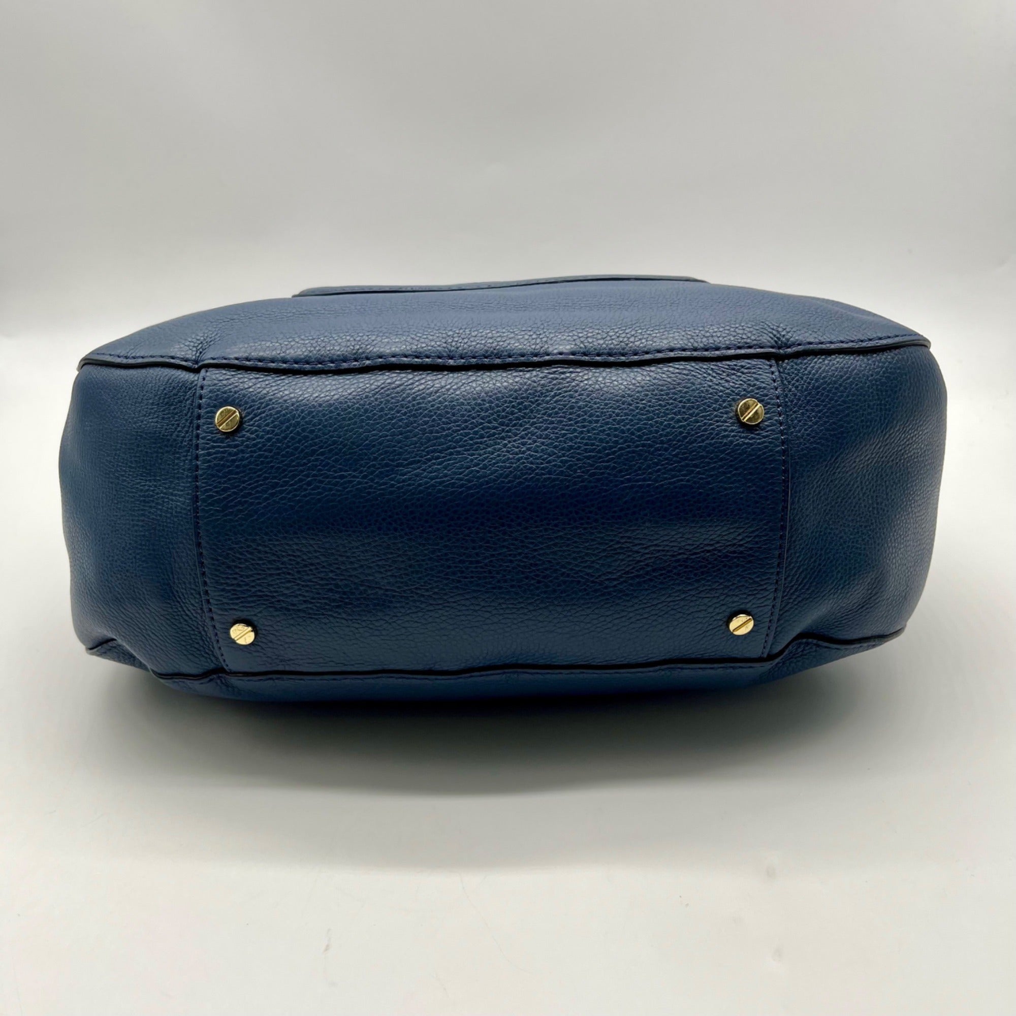 Tory Burch Blue Pebbled Leather Shoulder Bag