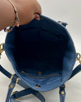 Tory Burch Blue Pebbled Leather Shoulder Bag