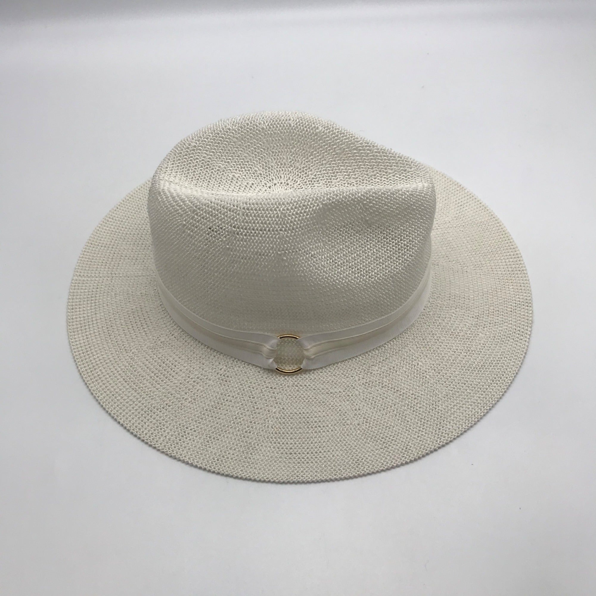 I.N.C. International Concepts White Knit Paper Panama Hat