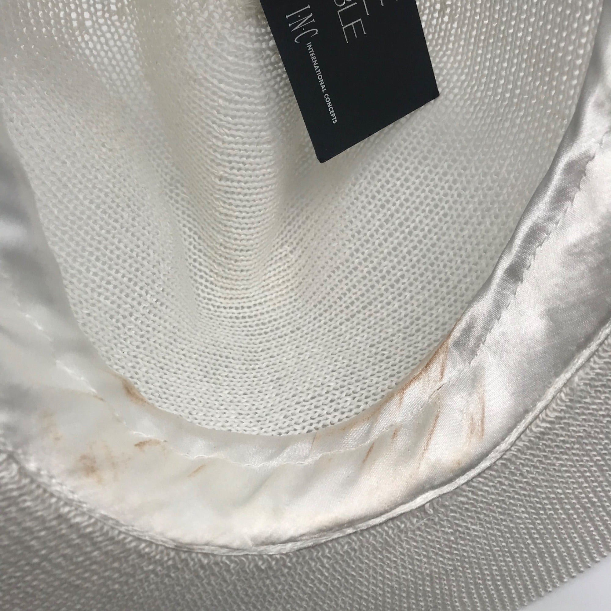 I.N.C. International Concepts White Knit Paper Panama Hat