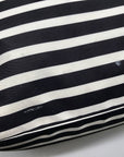 Kate Spade Black & Clotted Cream Striped Nylon Watson Lane Maya Tote Bag