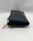 Michael Kors Black Pebbled Leather Adele Double Zip Phone Wallet