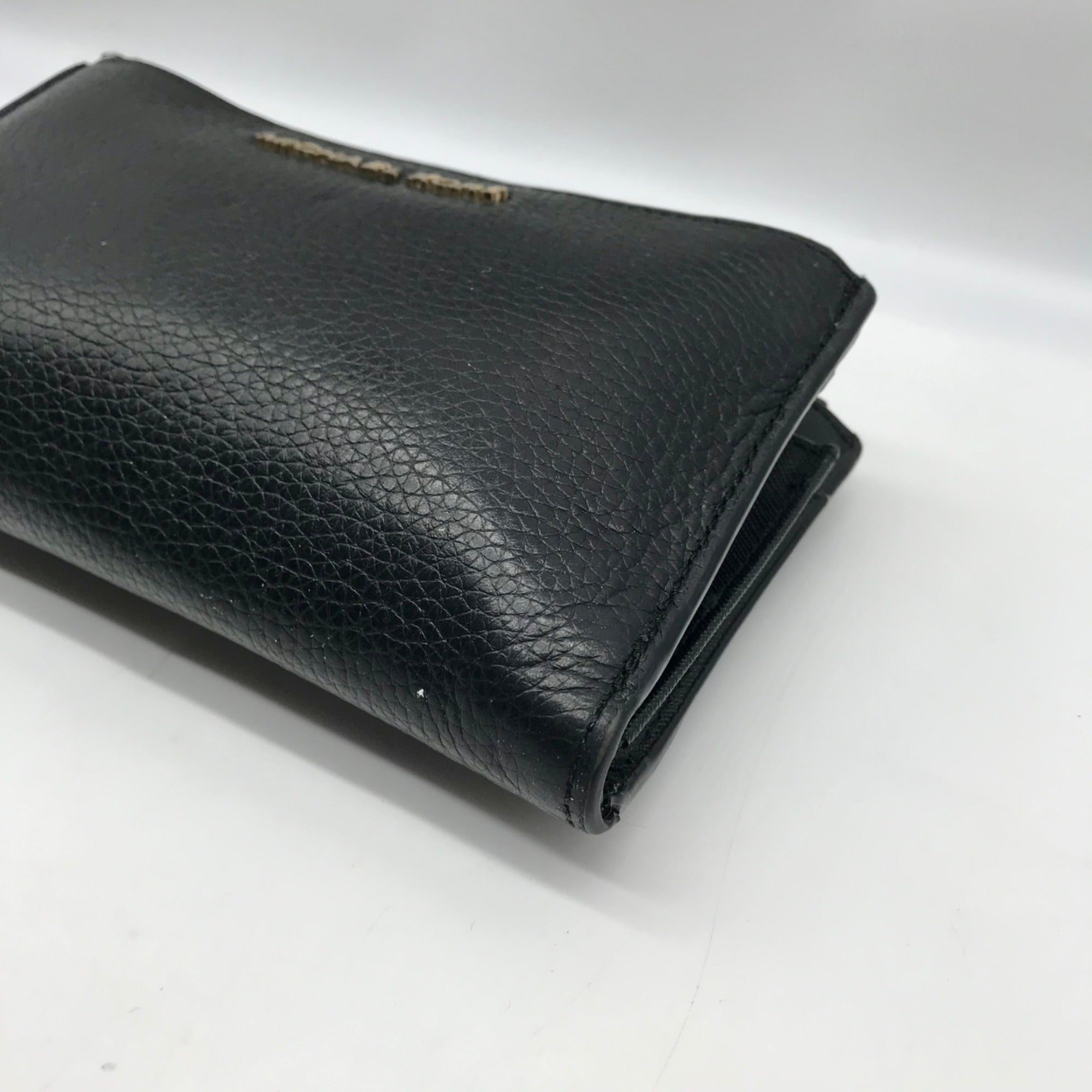 Michael Kors Black Pebbled Leather Adele Double Zip Phone Wallet