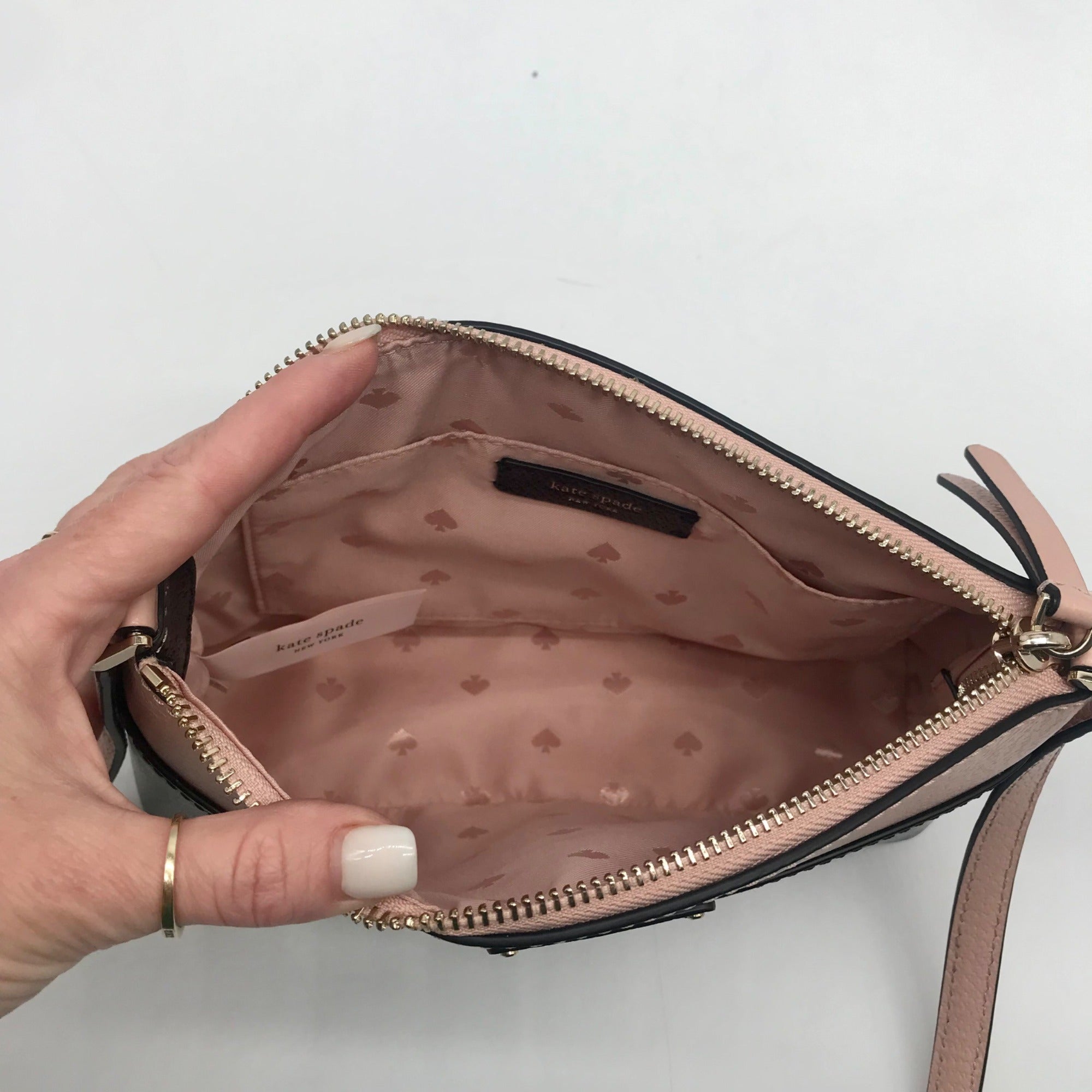 Kate Spade Black &amp; Light Pink Colorblock Leather Jeanne Crossbody