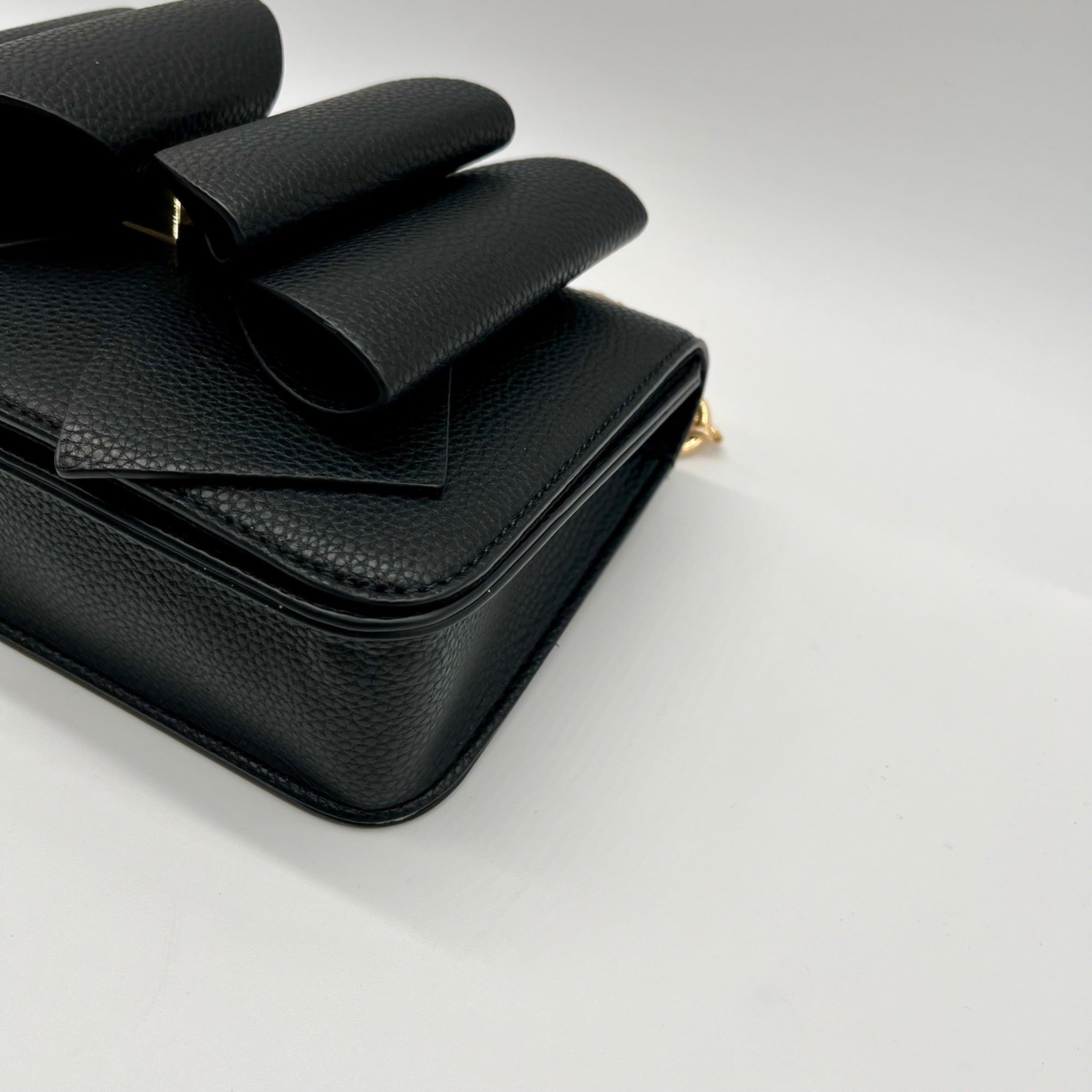 Like Dreams Black Bowtie Faux Leather Mini Bag