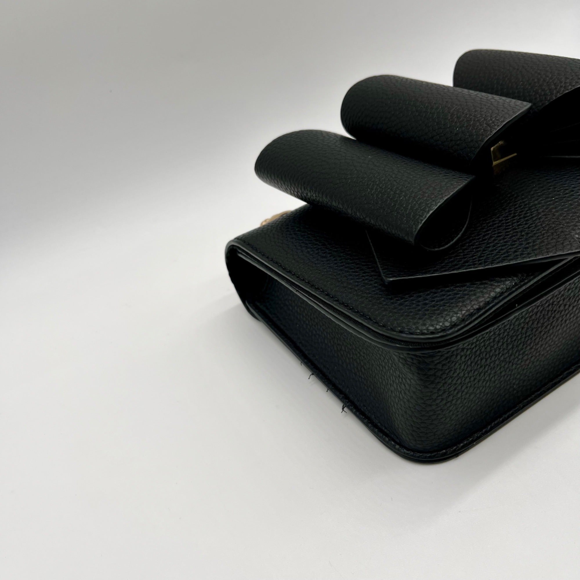 Like Dreams Black Bowtie Faux Leather Mini Bag