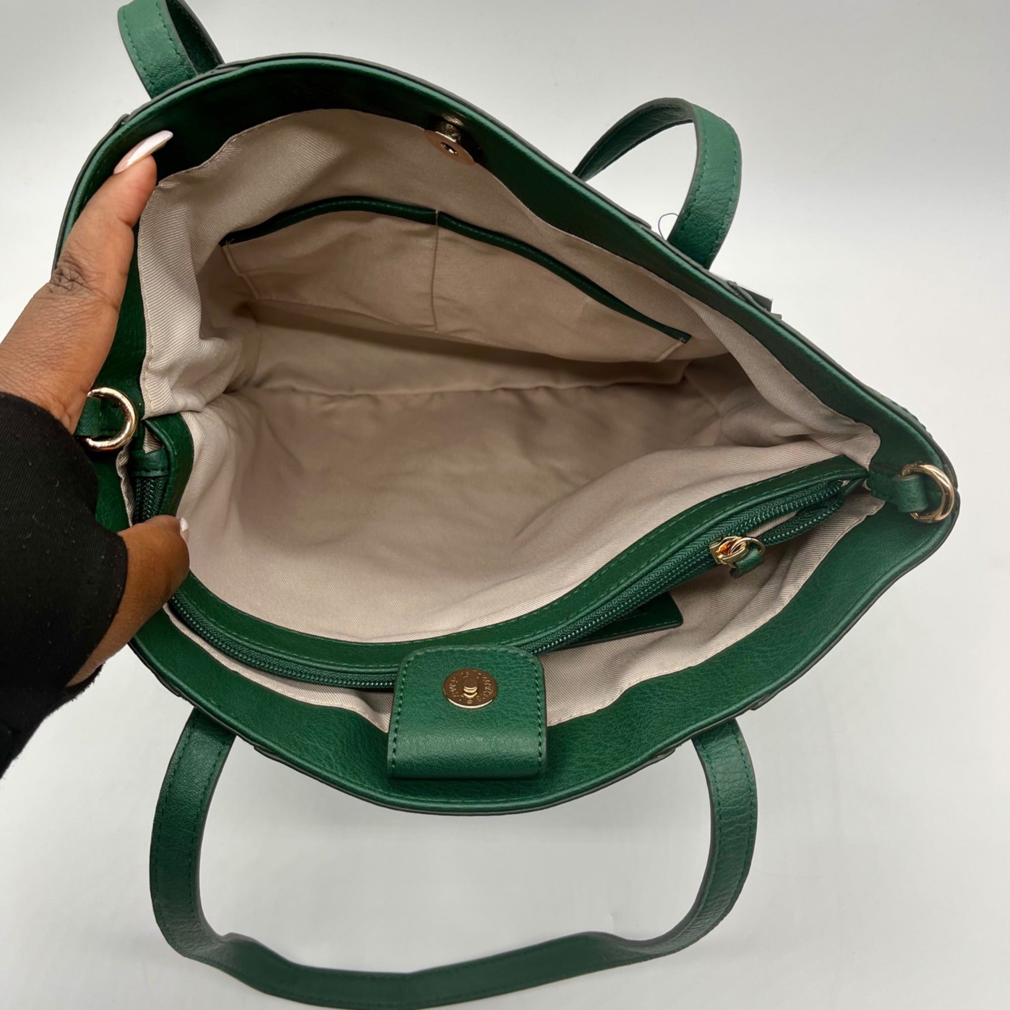 Lauren Conrad Green Leather Tote Bag