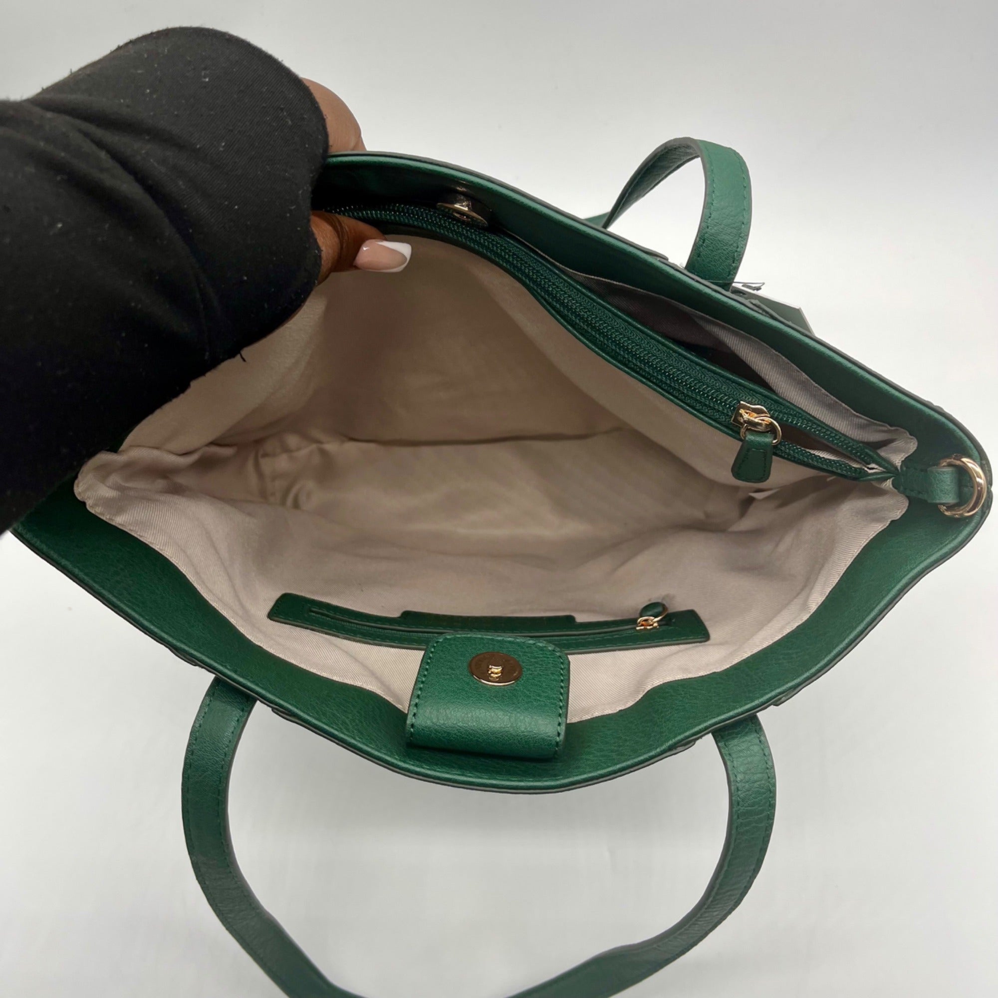 Lauren Conrad Green Leather Tote Bag