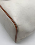 Dooney & Bourke Ivory & Brown Vintage Drawstring Shoulder Bag
