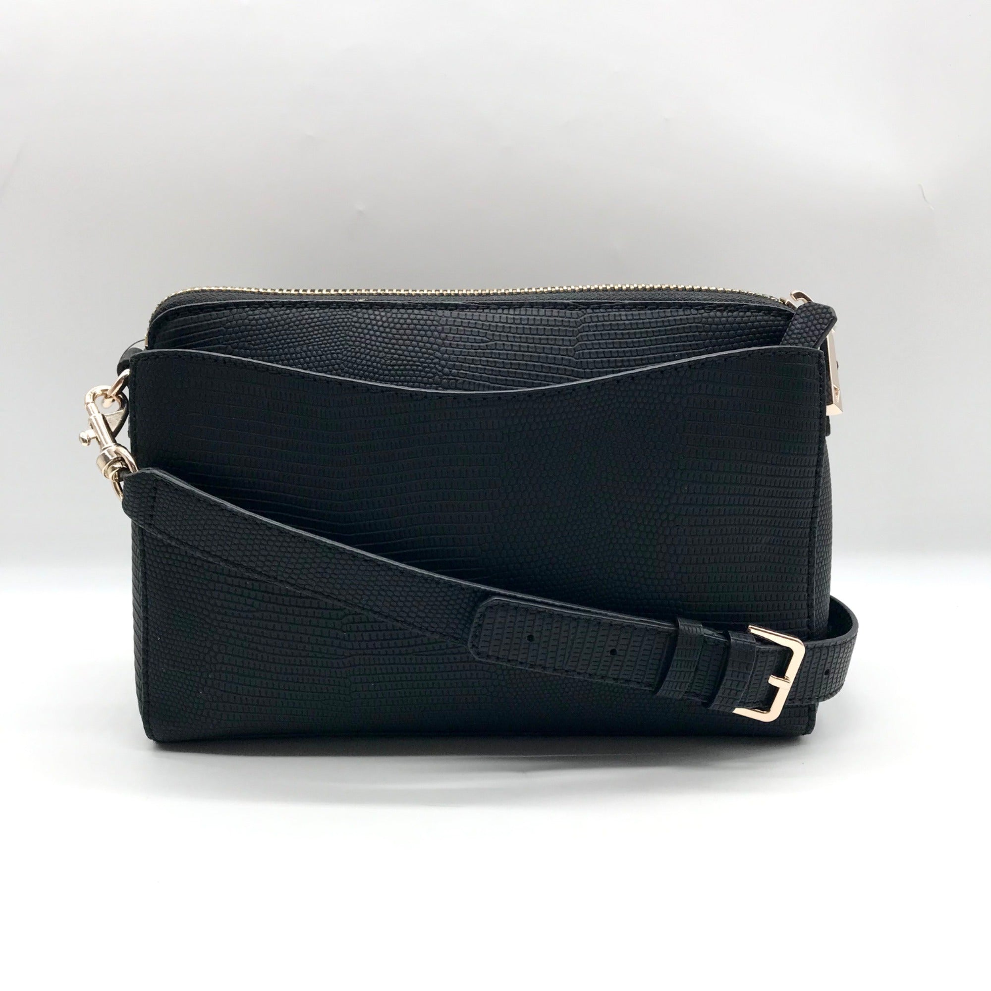 Guess Black Lyndi Triple Compartment Girlfriend Crossbody
