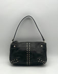 Michael Kors Black Leather And Silver Studded Shoulder Bag