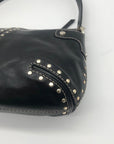 Michael Kors Black Leather And Silver Studded Shoulder Bag