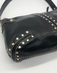 Michael Kors Black Leather And Silver Studded Shoulder Bag