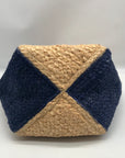 MMS Brands Natural Woven Jute and Blue Braided Tote Bag