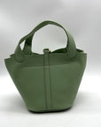 Valentino Orlandi Mint Green Pebbled Leather Bucket Bag