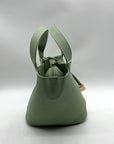 Valentino Orlandi Mint Green Pebbled Leather Bucket Bag