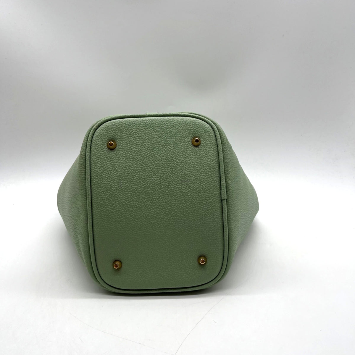 Valentino Orlandi Mint Green Pebbled Leather Bucket Bag