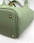 Valentino Orlandi Mint Green Pebbled Leather Bucket Bag