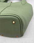 Valentino Orlandi Mint Green Pebbled Leather Bucket Bag