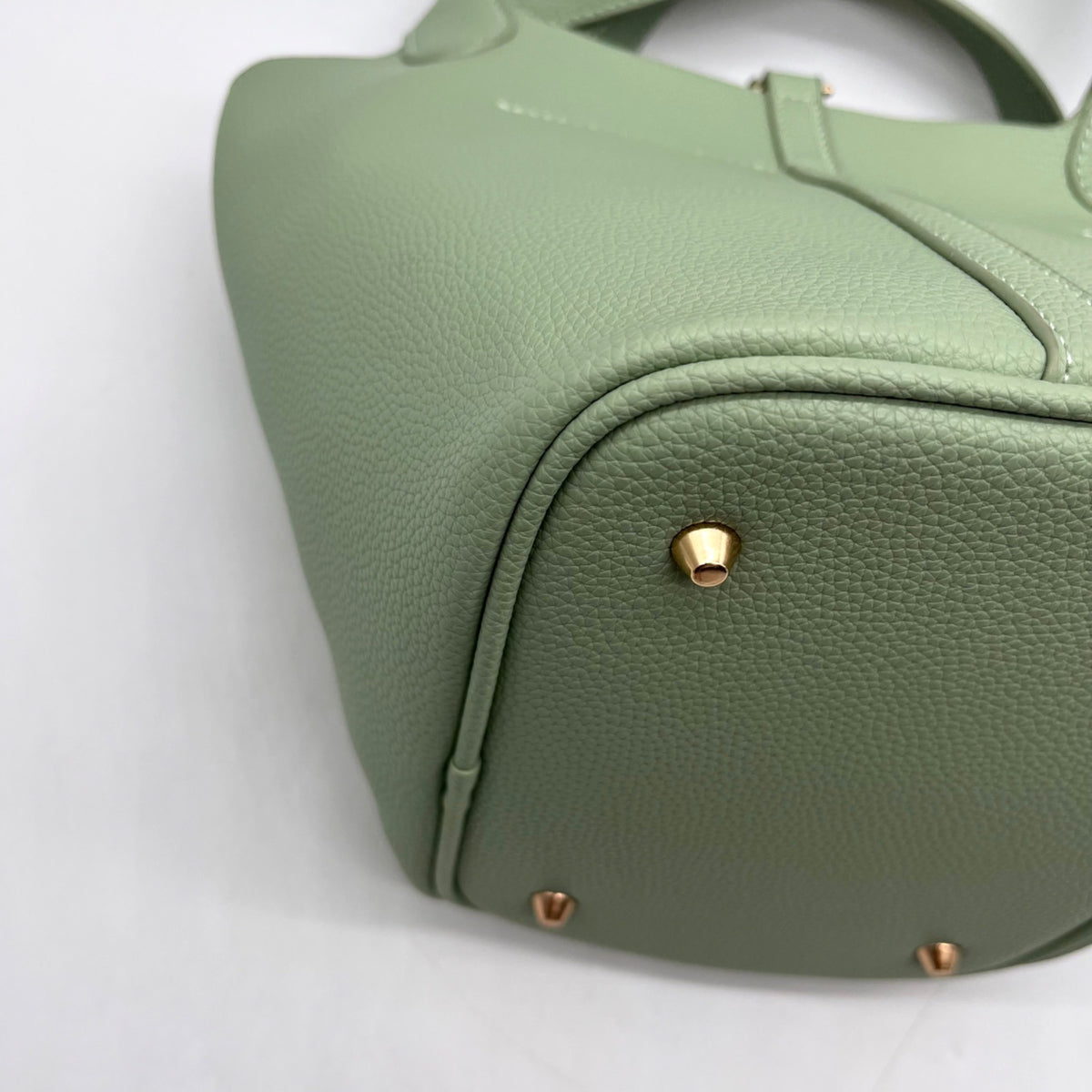 Valentino Orlandi Mint Green Pebbled Leather Bucket Bag