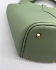 Valentino Orlandi Mint Green Pebbled Leather Bucket Bag