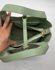 Valentino Orlandi Mint Green Pebbled Leather Bucket Bag
