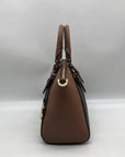 Michael Kors Brown Coated Canvas Monogram Ciara Satchel Bag And Wallet