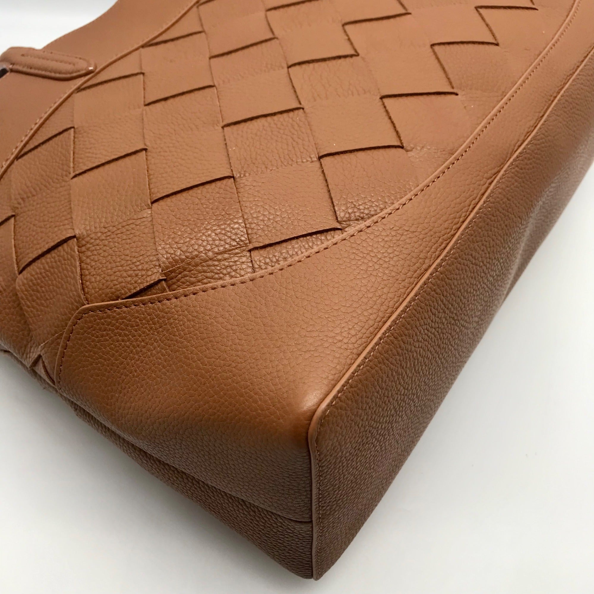 Talbots Tan Woven Leather Havana Tote