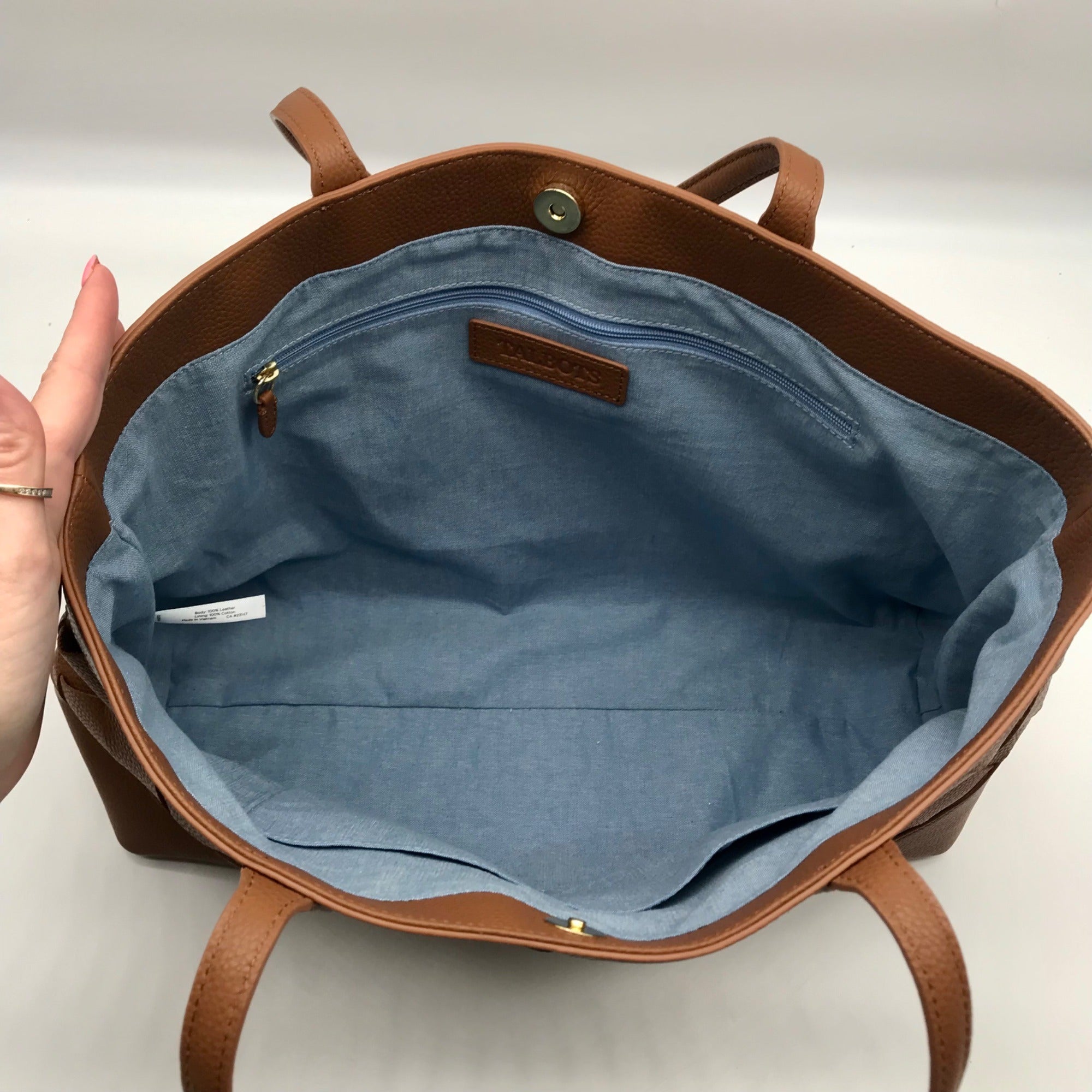 Talbots Tan Woven Leather Havana Tote