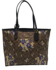 Coach Signature Reversible Medley Bouquet Print City Tote and Wristlet F32084