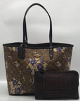 Coach Signature Reversible Medley Bouquet Print City Tote and Wristlet F32084