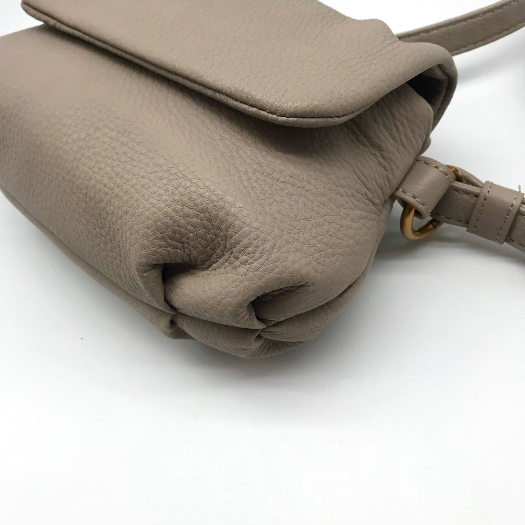 Hobo Taupe Pebbled Leather Harley Crossbody Sling