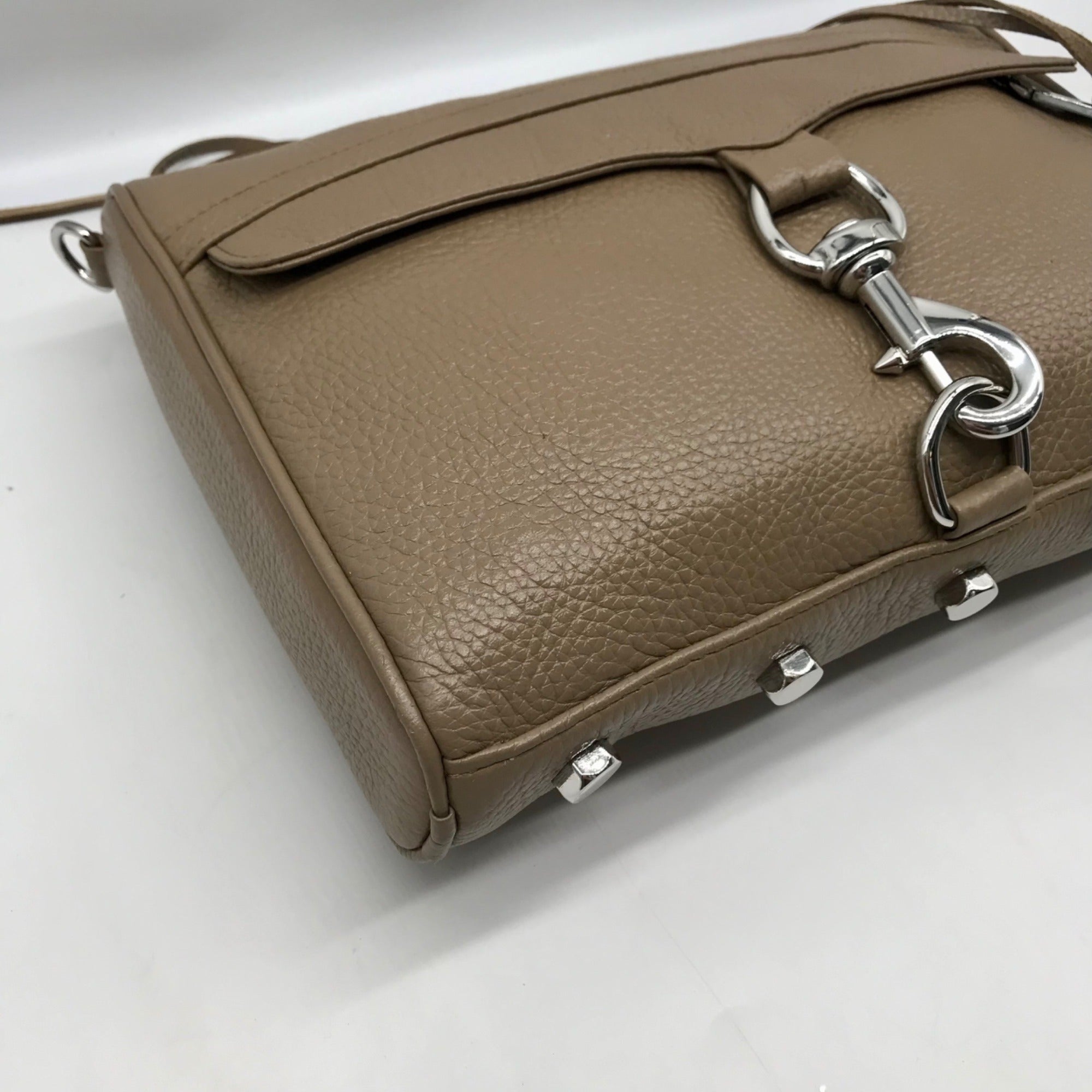Rebecca Minkoff Taupe Pebbled Leather Mac Crossbody Bag