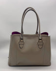 Kate Spade Gray Pebbled Leather Shawna Carter Tote Bag