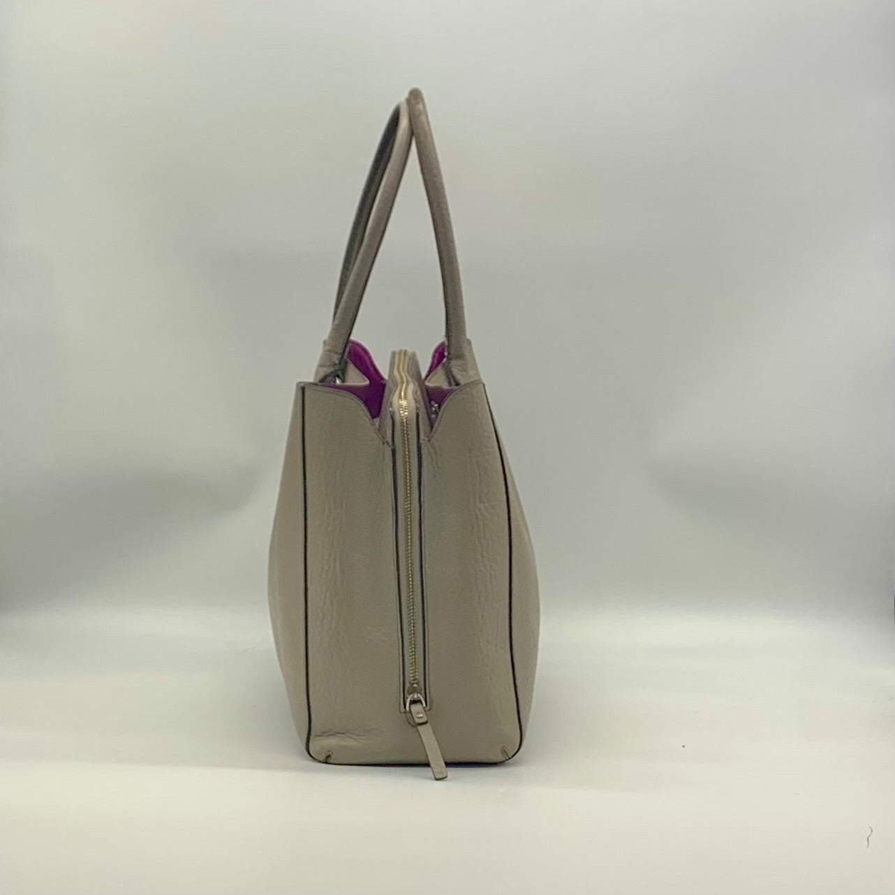 Kate Spade Gray Pebbled Leather Shawna Carter Tote Bag