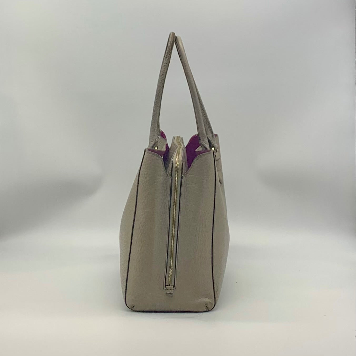 Kate Spade Gray Pebbled Leather Shawna Carter Tote Bag