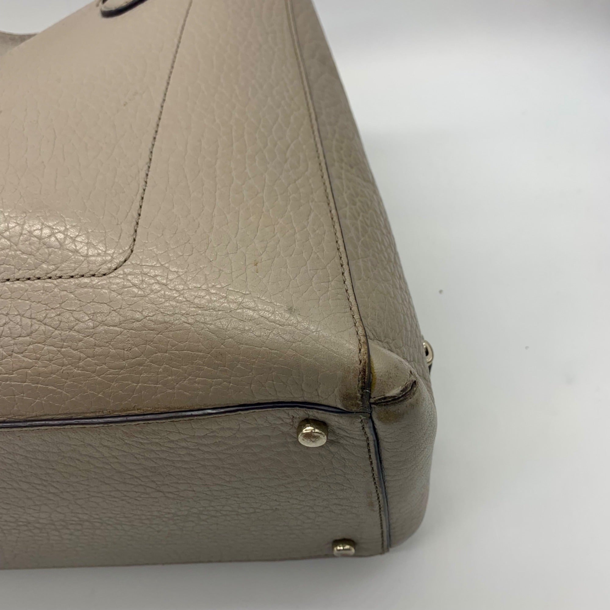 Kate Spade Gray Pebbled Leather Shawna Carter Tote Bag