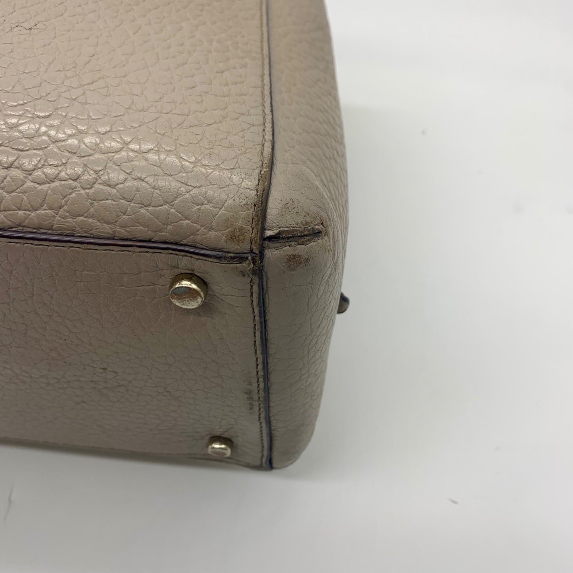 Kate Spade Gray Pebbled Leather Shawna Carter Tote Bag