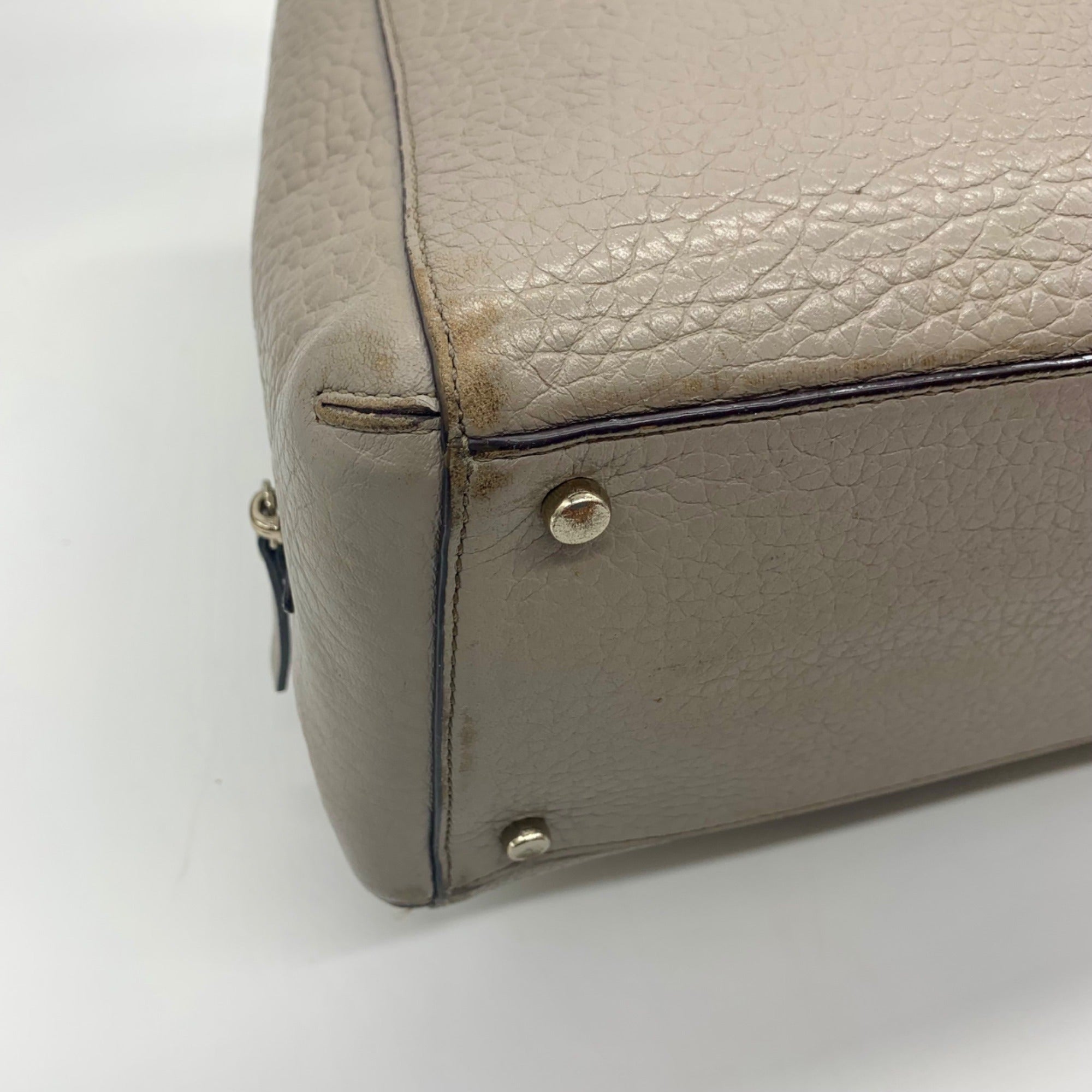 Kate Spade Gray Pebbled Leather Shawna Carter Tote Bag