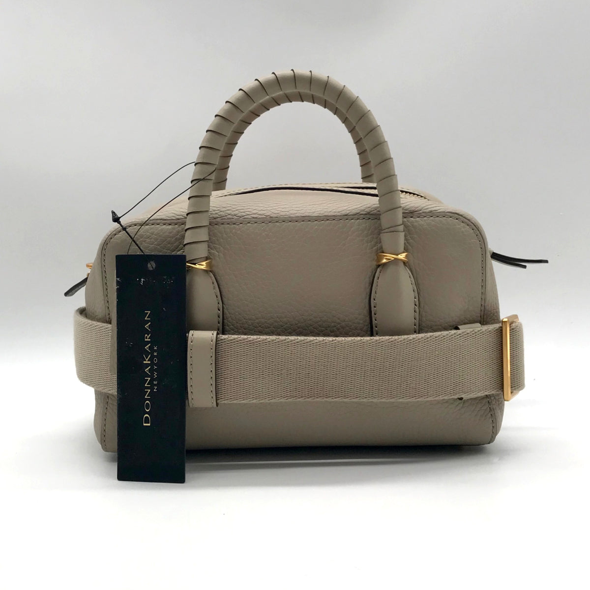 Donna Karan Chantilly Leather Taupe Medium Satchel Bag