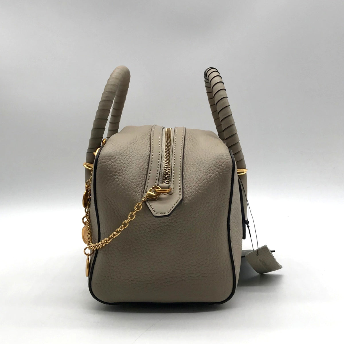 Donna Karan Chantilly Leather Taupe Medium Satchel Bag